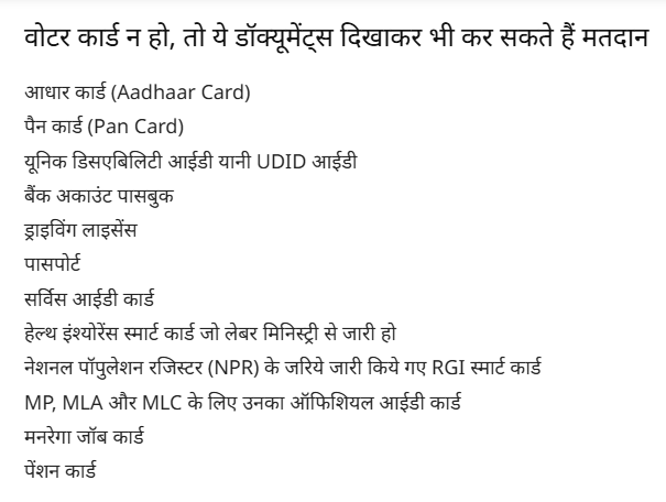 Assembly Elections 2024: Sms पर चेक करें Voter List में नाम, घर बैठे पाएं Id Card, जानिए आसान तरीका 1 Voter Documents List.jpg
