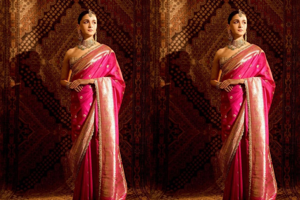 Alia Bhatt Pink Ashavali Saree Look: आलिया भट्ट का पिंक अशावली साड़ी लुक, पारंपरिक अंदाज में छाई बॉलीवुड दिवा 2 Alia Bhatt 2