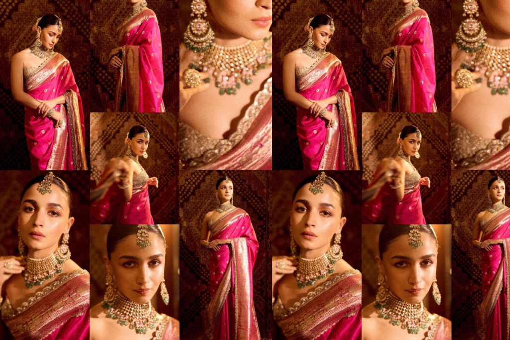 Alia Bhatt Pink Ashavali Saree Look: आलिया भट्ट का पिंक अशावली साड़ी लुक, पारंपरिक अंदाज में छाई बॉलीवुड दिवा 1 Alia Bhatt 3