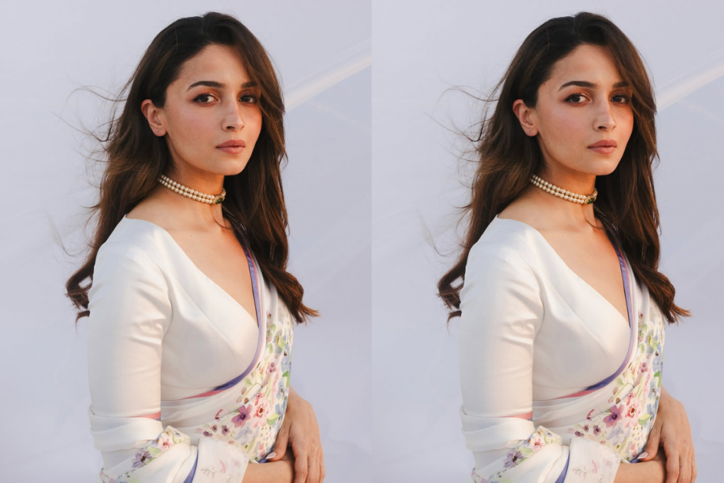Alia Bhatt Floral Print White Saree Look: आलिया भट्ट का फ्लोरल प्रिंटेड व्हाइट साड़ी लुक- एलीगेंस और सिंप्लिसिटी का परफेक्ट मेल 3 Alia Bhatt Saree Look 8