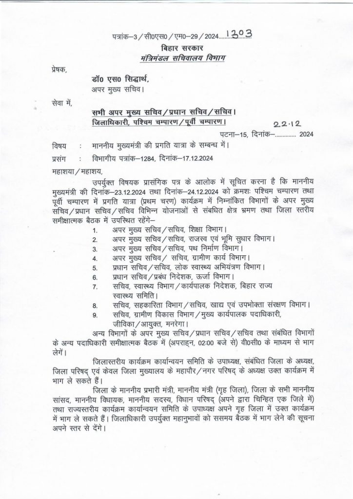 Nitish Kumar: आज से प्रगति यात्रा पर निकलेंगे सीएम नीतीश कुमार, मुख्यमंत्री की सुरक्षा में 500 जवानों की तैनाती 1 Bihar Cabinet News