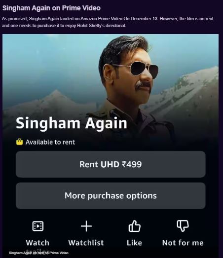 Singham Again Ott Release Date: अजय देवगन की फिल्म इस ओटीटी पर हुई रिलीज, ट्विस्ट ने लगाया तड़का 1 Capture 2