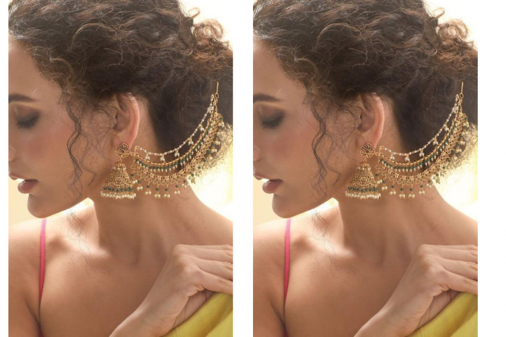 Devsena Style Earrings: देवसेना स्टाइल इयररिंग्स से दें अपने लुक को रॉयल टच 2 Devsena Style Earrings 2
