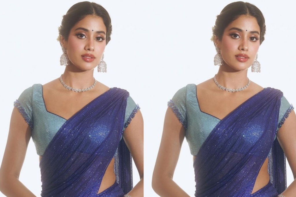 Janhvi Kapoor Tissue Saree Look For Wedding: वेडिंग सीजन में जाह्नवी कपूर की टिश्यू साड़ी से लें इंस्पिरेशन 3 Janhvi Kapoor 3