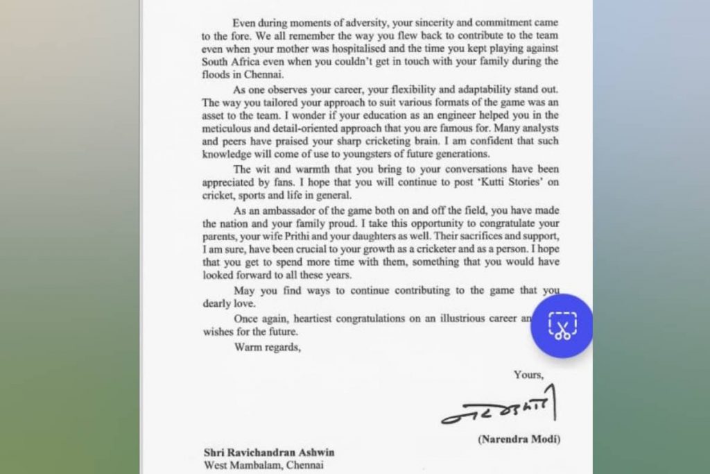 ‘परिवार बाढ़ में फंसा था और आप खेलते रहे...’, अश्विन के रिटायरमेंट पर पीएम मोदी हैरान, लेटर लिखकर उपलब्धियों को सराहा 2 New Project 44