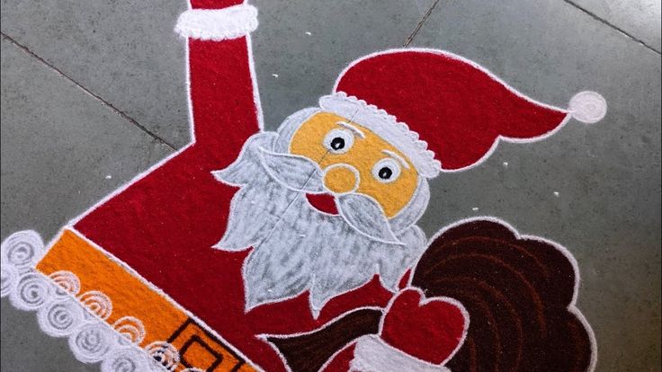 Christmas Rangoli Design : इस क्रिसमस आप भी बना सकते है ये 5 लेटेस्ट रंगोली डीजाइन 2 Santa