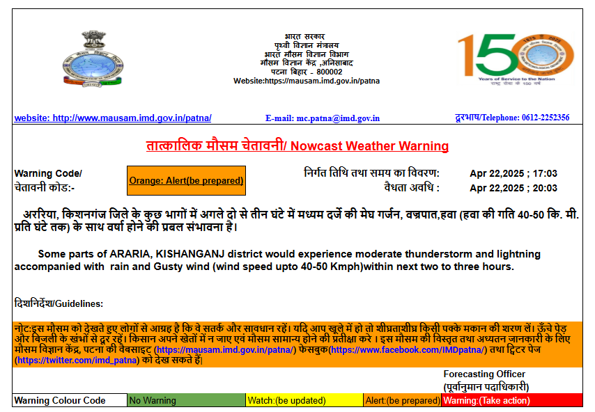 Bihar Rain Alert: बिहार के 4 जिलों में अगले 3 घंटे के दौरान होगी भयंकर बारिश, Imd ने जारी किया ऑरेंज और येलो अलर्ट 1 Gpiup7Nxgaa4Toz