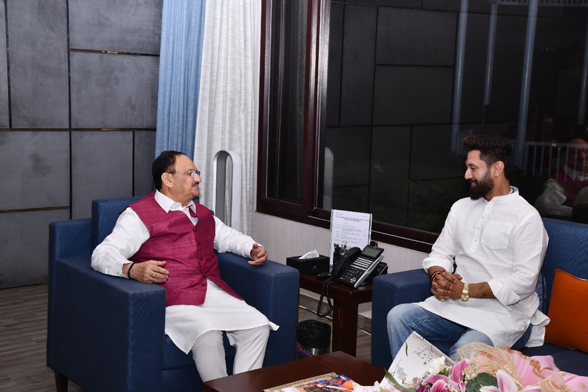 जेपी नड्डा से मिले चिराग पासवान