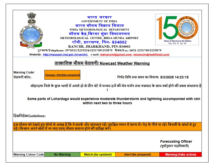 Jharkhand Weather: झारखंड में 3 घंटे के अंदर झमाझम बारिश से राहत, वज्रपात की चेतावनी 2 Whatsapp Image 2025 05 03 At 2.24.24 Pm