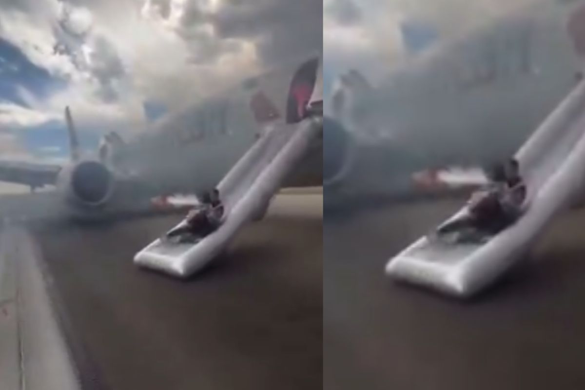 American Airlines caught fire during landing