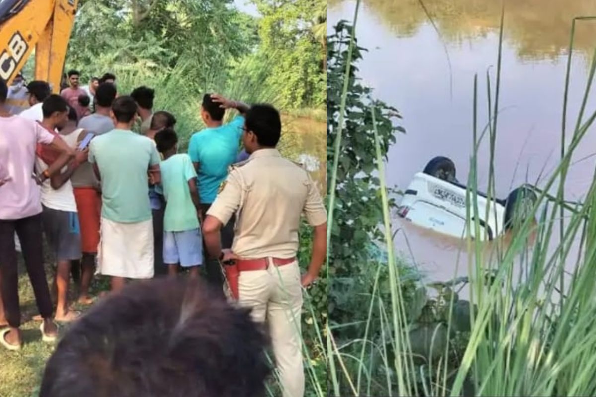Patna News Uncontrolled car fell into canal three people died