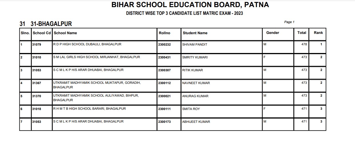 Bihar Board 10Th Result: शेखपुरा के रुम्मान टॉपर, दूसरे नंबर पर औरंगाबाद की अनुपमा, देखें पूरी लिस्ट