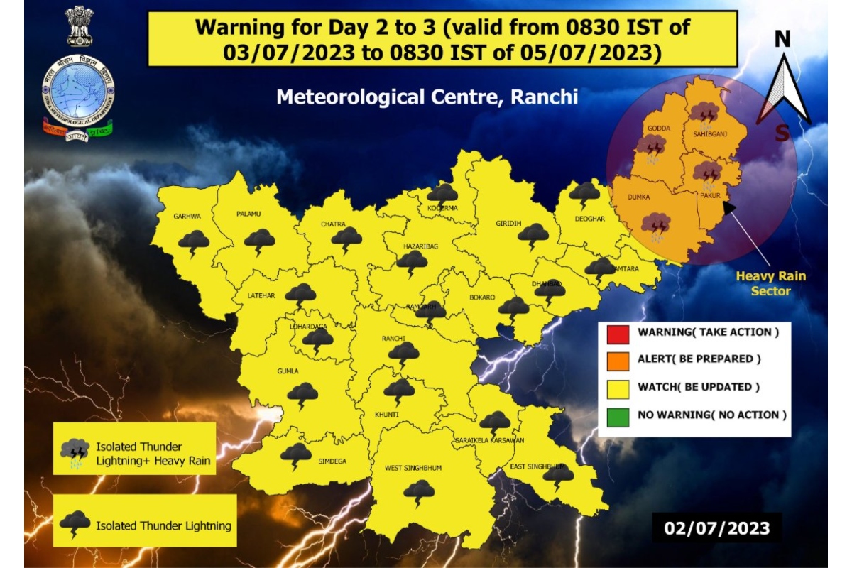 Jharkhand Weather Forecast: मौसम विभाग ने झारखंड में वर्षा और वज्रपात का जारी किया येलो अलर्ट